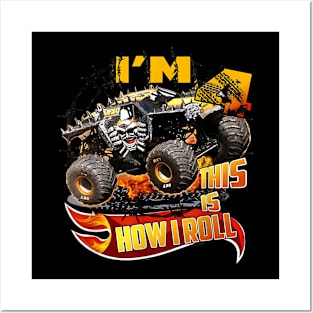 4Th Birthday Boy Monster Truck 4 Years Old For Kids Posters and Art